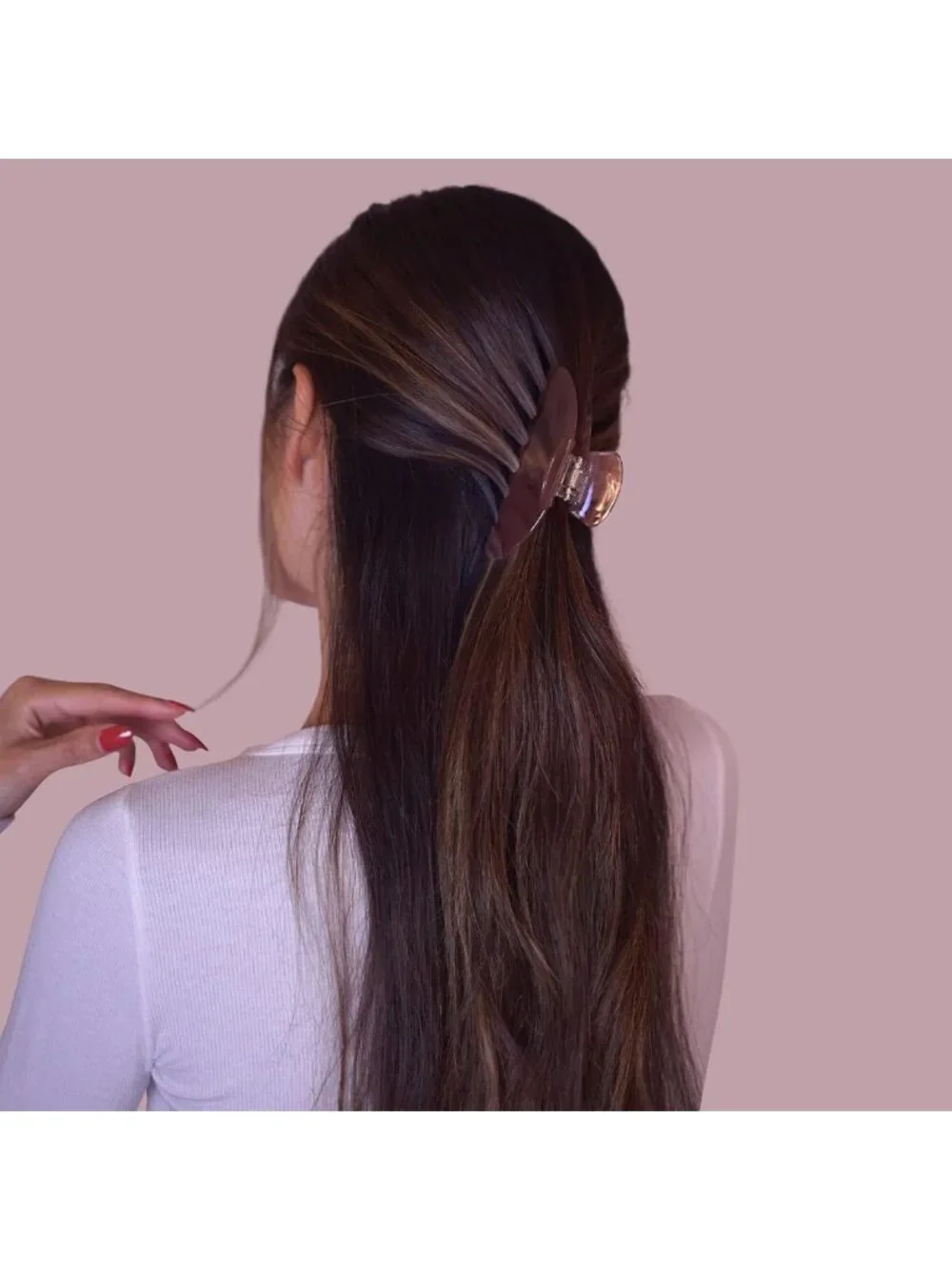Chic Mocha 4-Inch Claw Clip for Women | Secure Hold Hair Clip for Half Ups